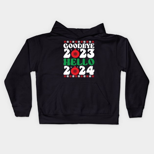 bye bye 2023 hello 2024 Kids Hoodie by MZeeDesigns